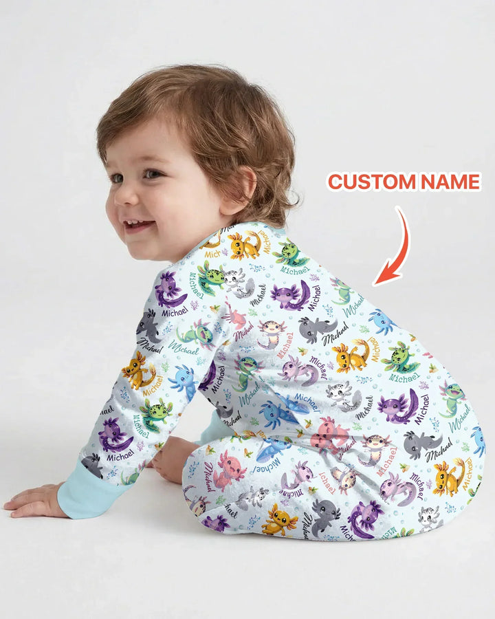 I Love You Axolotl Custom Name Bamboo Convertible Zippy