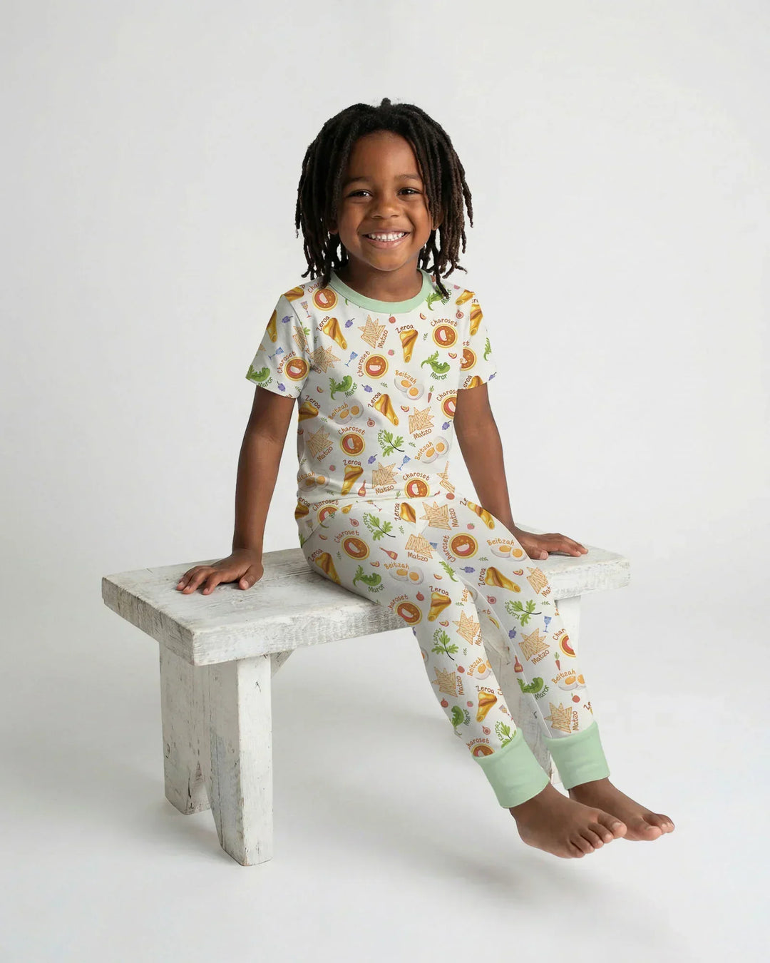 Happy Passover Family Matching Bamboo Two Piece Short Sleeve Pajama Set