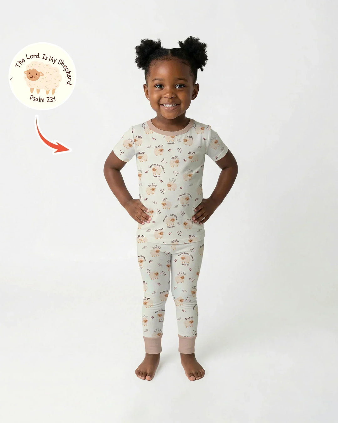 The Lord Is My Shepherd Baby Bamboo Two Piece Short Sleeve Pajama Set