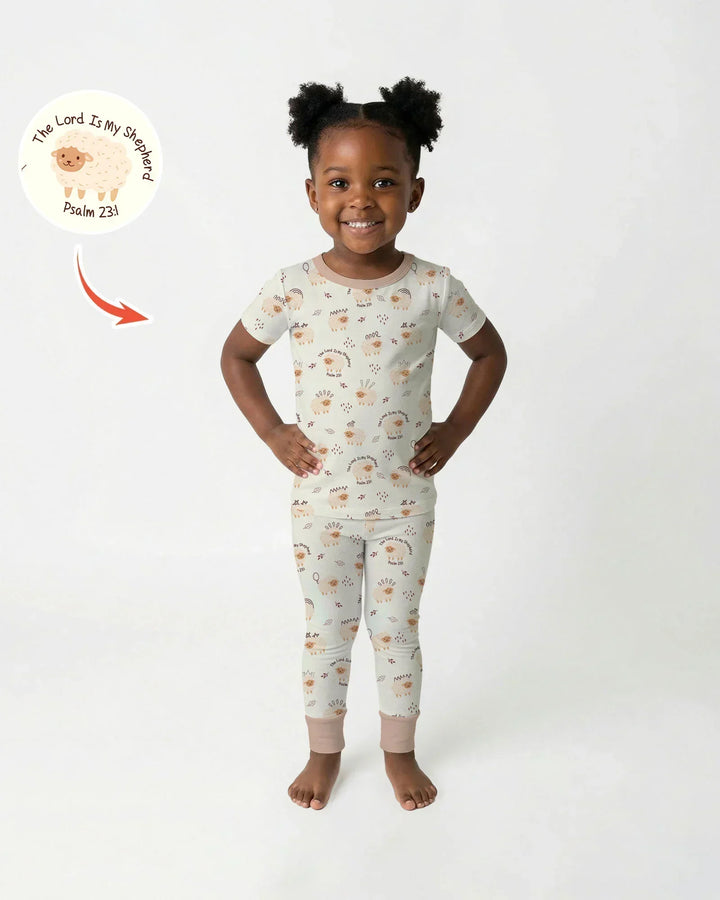 The Lord Is My Shepherd Baby Bamboo Two Piece Short Sleeve Pajama Set