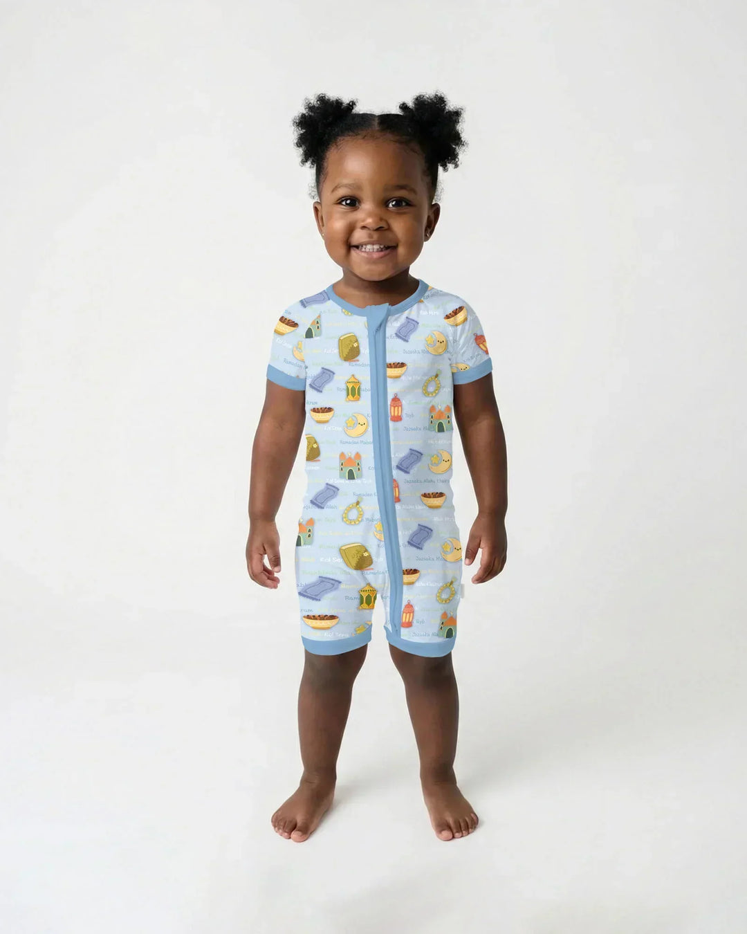Ramadan Mubarak Family Matching Bamboo Shorty Zippy