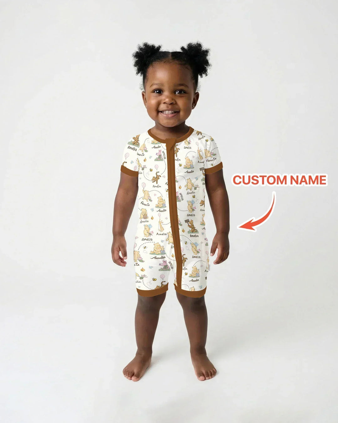 Once Upon A Bear Custom Name Bamboo Shorty Zippy