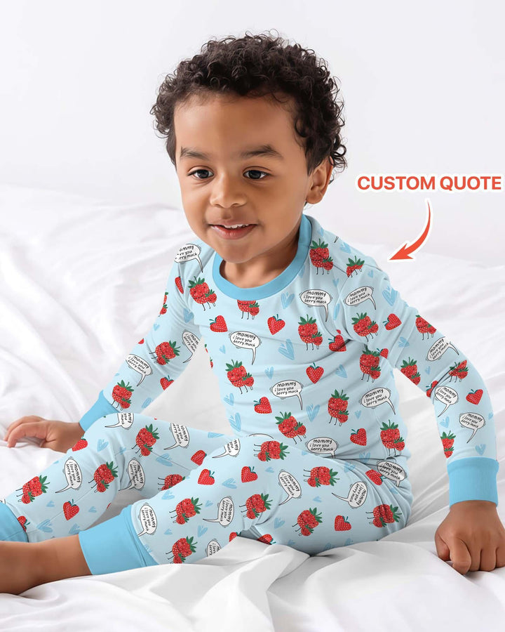 I love you berry much Bamboo Two Piece Long Sleeve Pajama Set