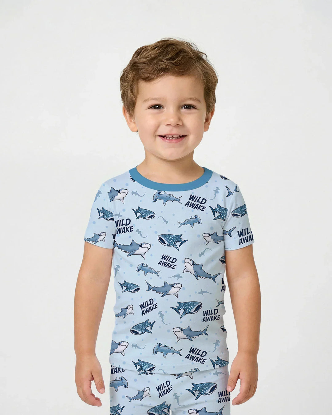 Wide Awake Matching Daddy & Me Bamboo Two Piece Short Sleeve Pajama Set