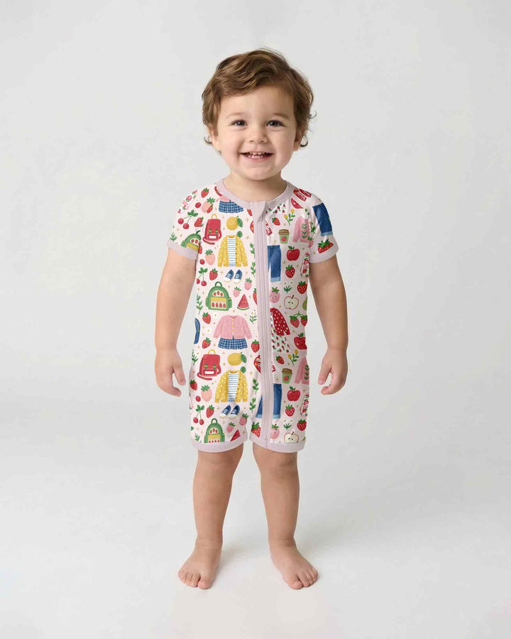 Strawberry School Style Bamboo Shorty Zippy