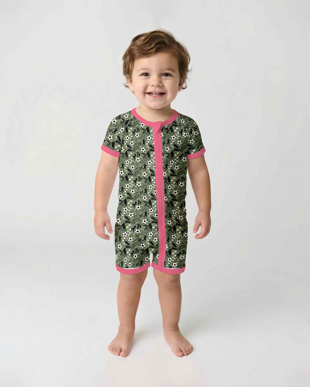Sage Green Soccer Dreams Bamboo Shorty Zippy