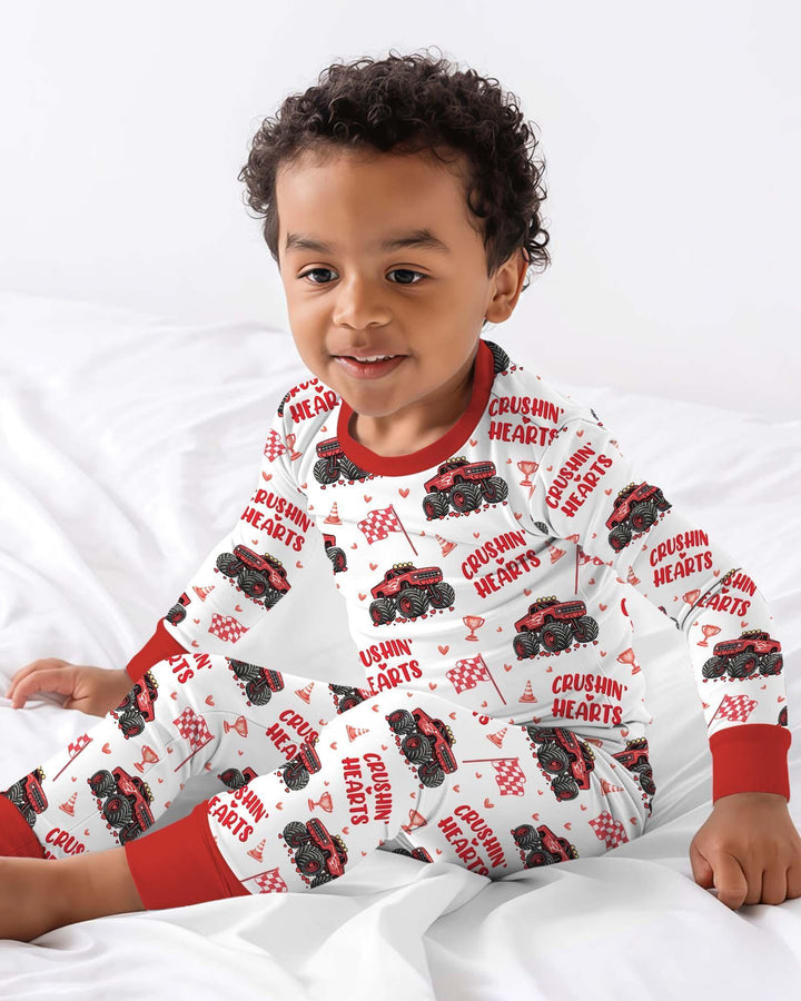 Crushin Hearts Bamboo Two Piece Long Sleeve Pajama Set