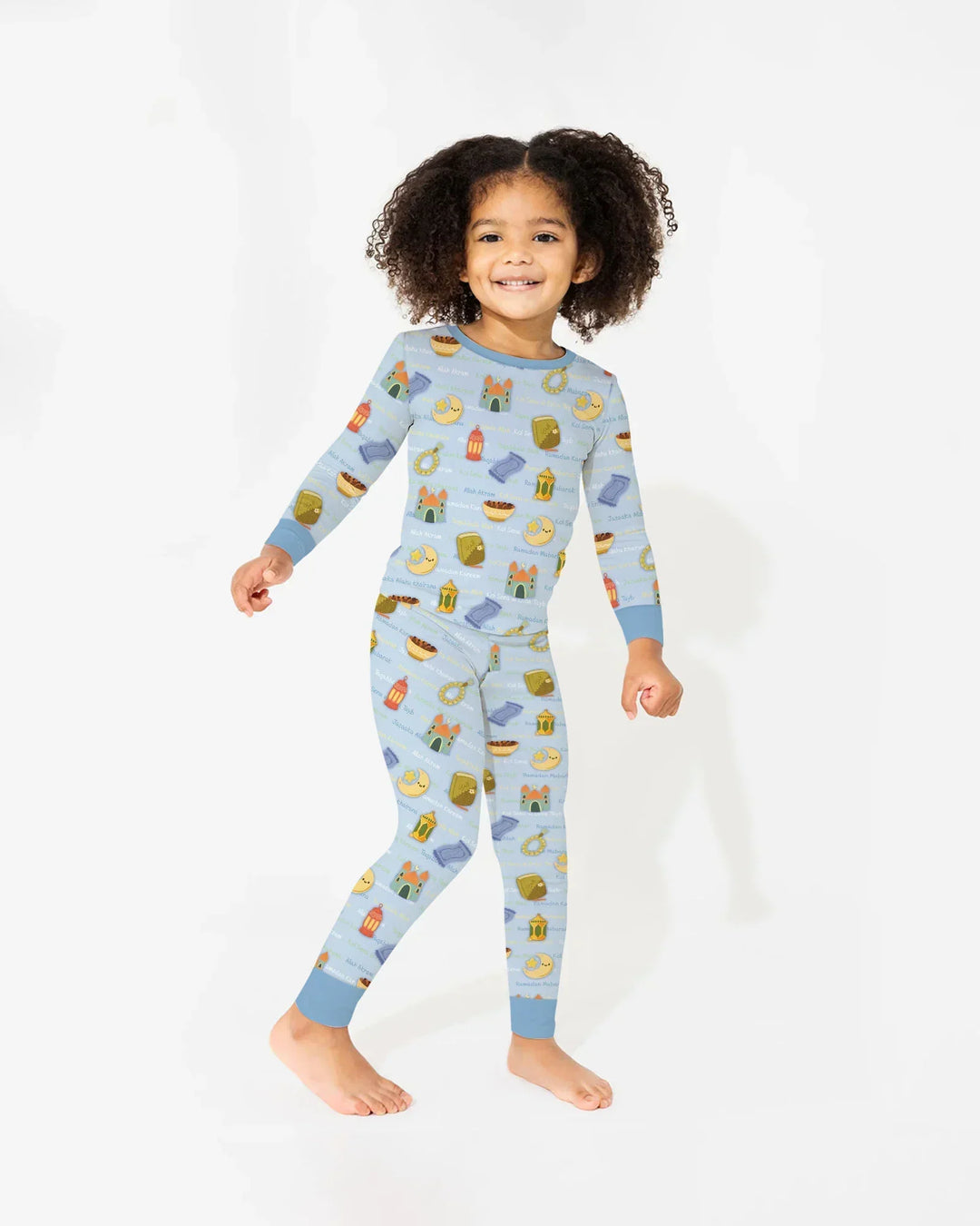 Ramadan Mubarak Family Matching Bamboo Two Piece Long Sleeve Pajama Set