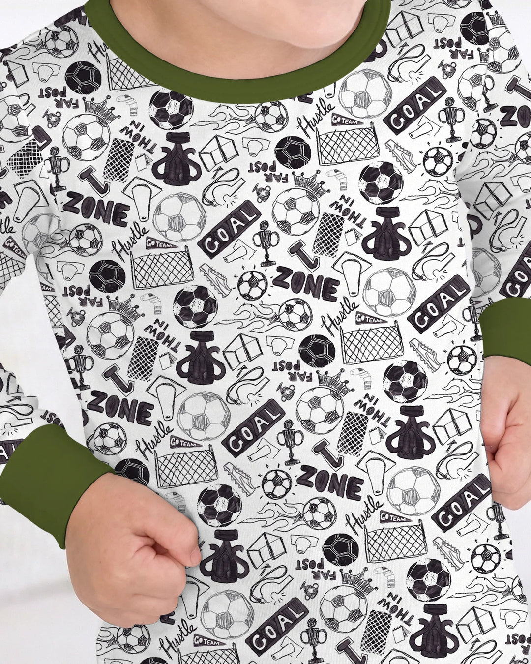 Soccer Doodle Bamboo Two Piece Long Sleeve Pajama Set