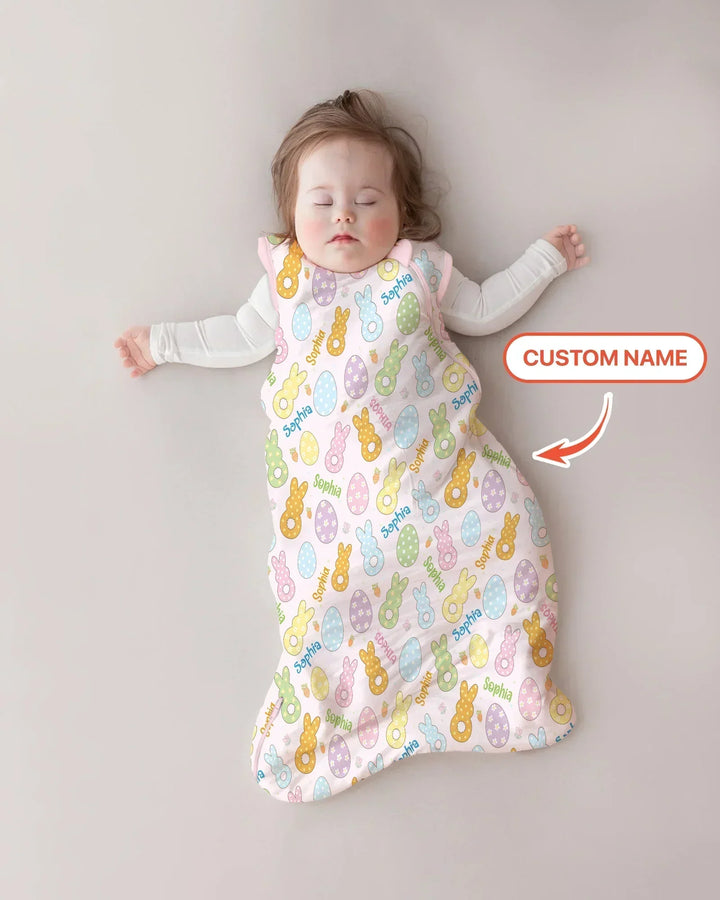Custom Name Spring Pastel Easter Bamboo Sleep Bag