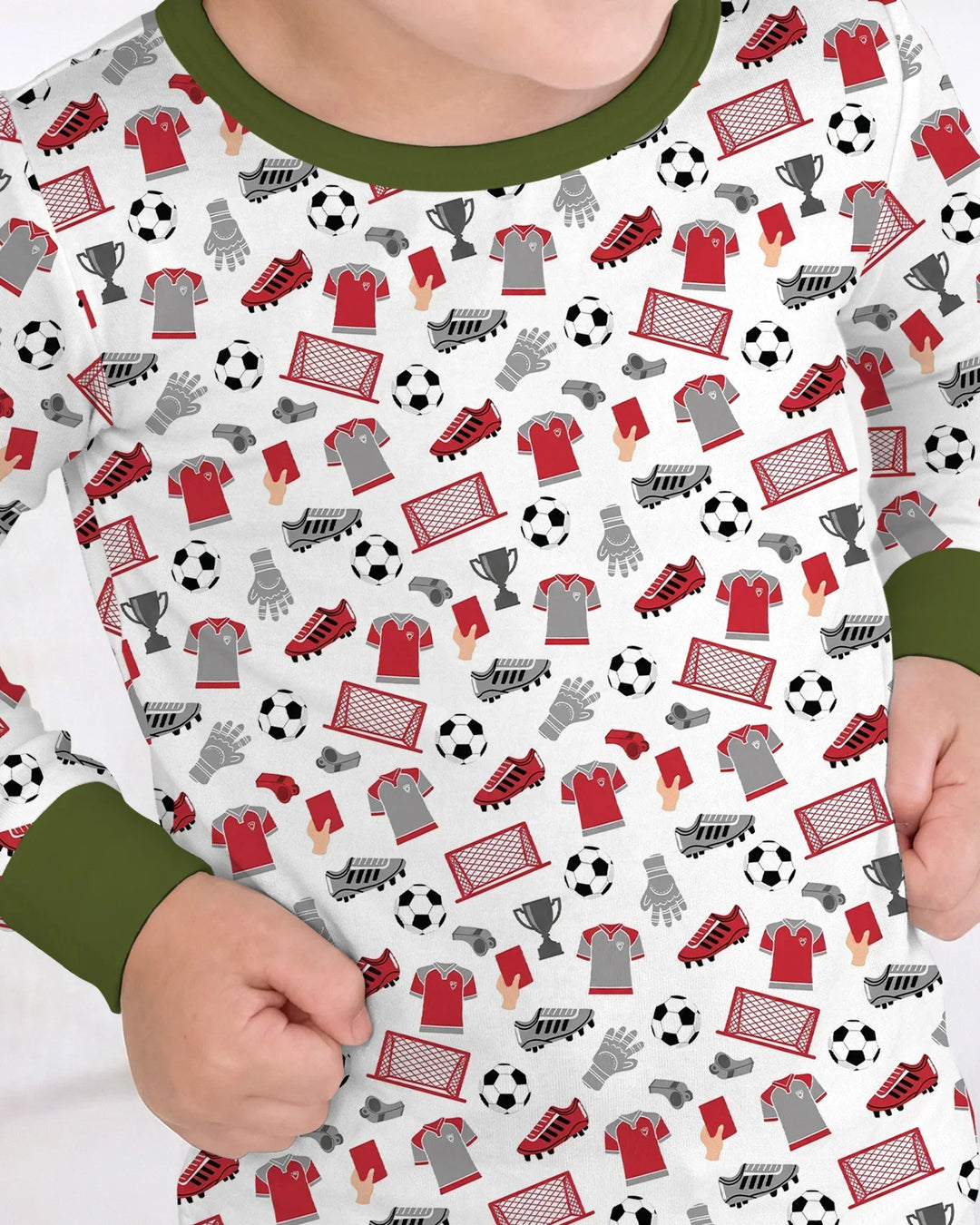 Soccer Gear Bamboo Two Piece Long Sleeve Pajama Set