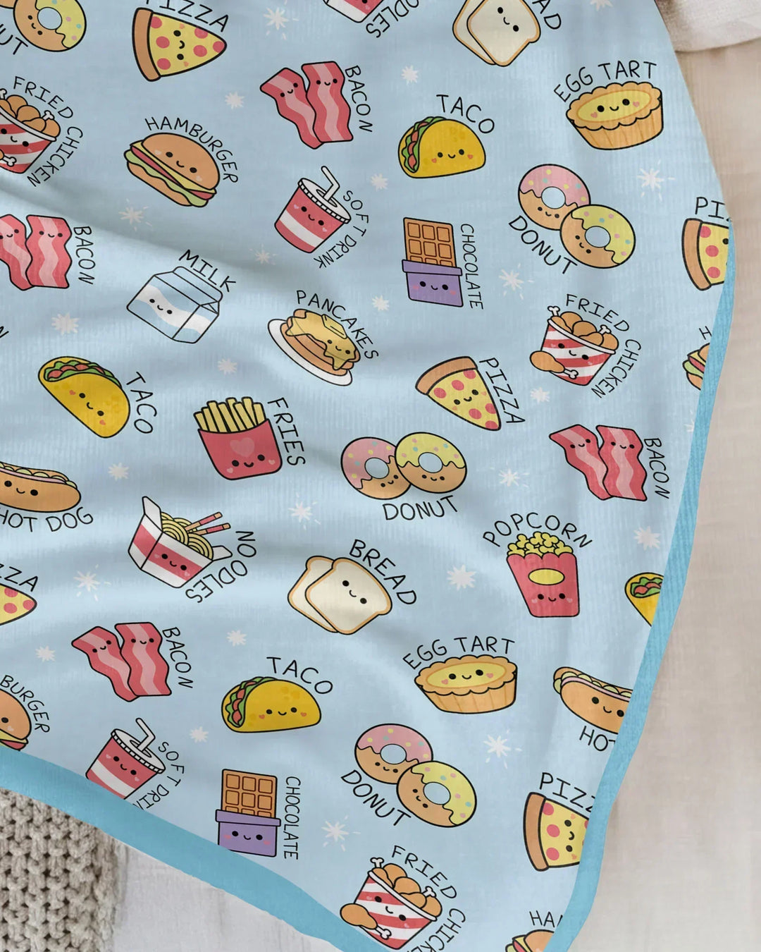 Kawaii Yummy Food Bamboo Blanket
