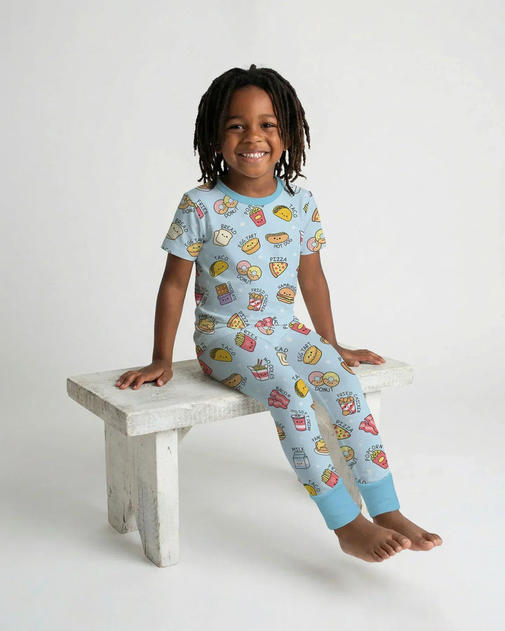 Kawaii Yummy Food Bamboo Two Piece Short Sleeve Pajama Set