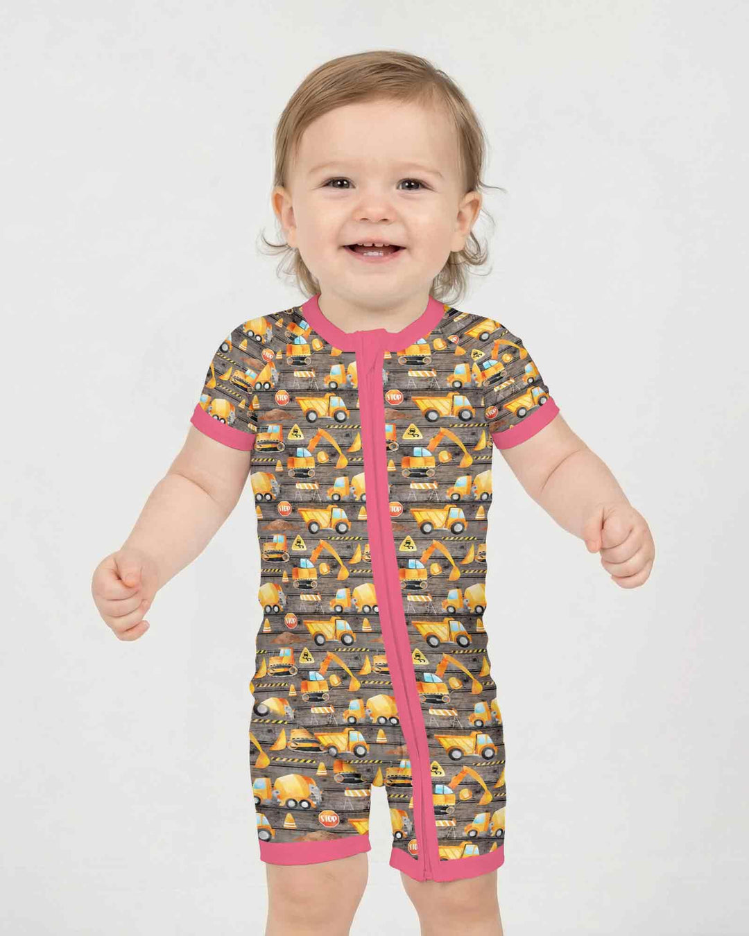 Construction Vehicles Bamboo Shorty Zippy