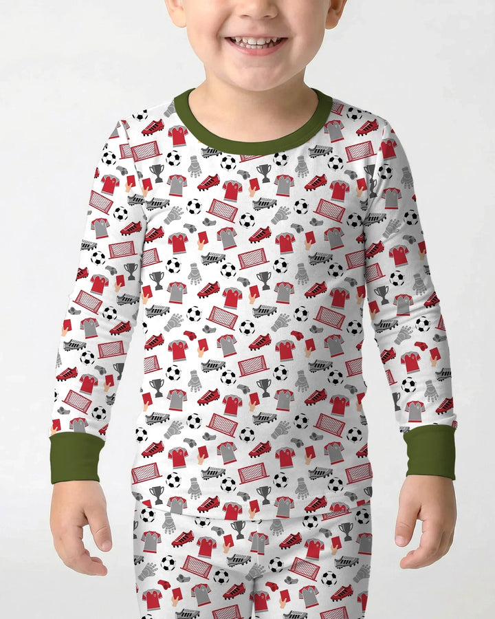 Soccer Gear Bamboo Two Piece Long Sleeve Pajama Set