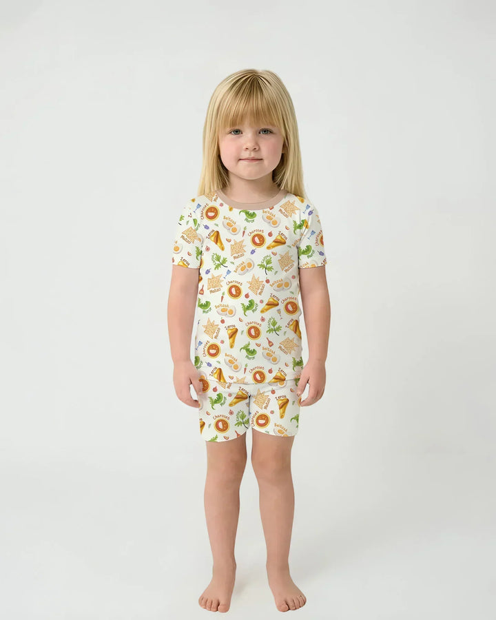 Happy Passover Family Matching Bamboo Two Piece Short Sleeve Shorts Pajama Set