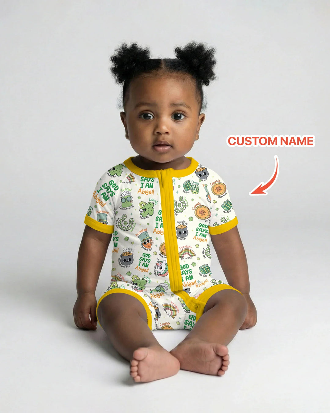 Personalized God Says I Am St. Patrick's Day Family Matching Bamboo Shorty Zippy