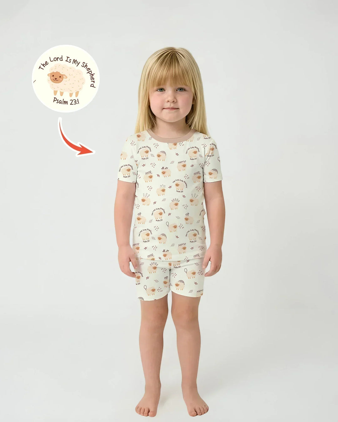 The Lord Is My Shepherd Baby Bamboo Two Piece Short Sleeve Shorts Pajama Set