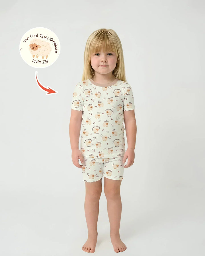 The Lord Is My Shepherd Baby Bamboo Two Piece Short Sleeve Shorts Pajama Set