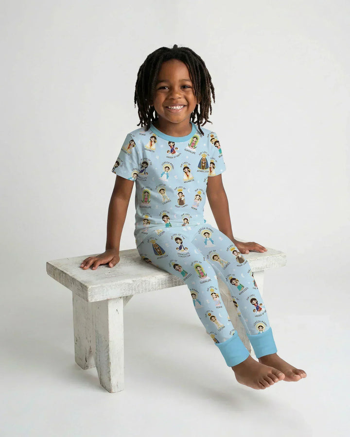 Little Marian Blessings Bamboo Two Piece Short Sleeve Pajama Set