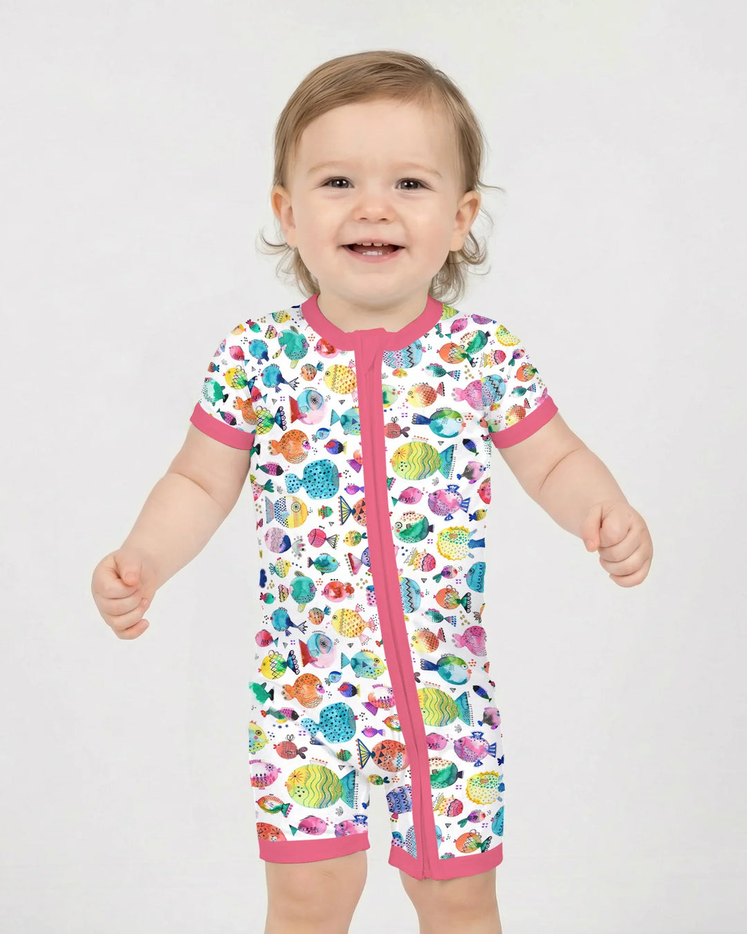 Rainbow Reef Fish Bamboo Shorty Zippy