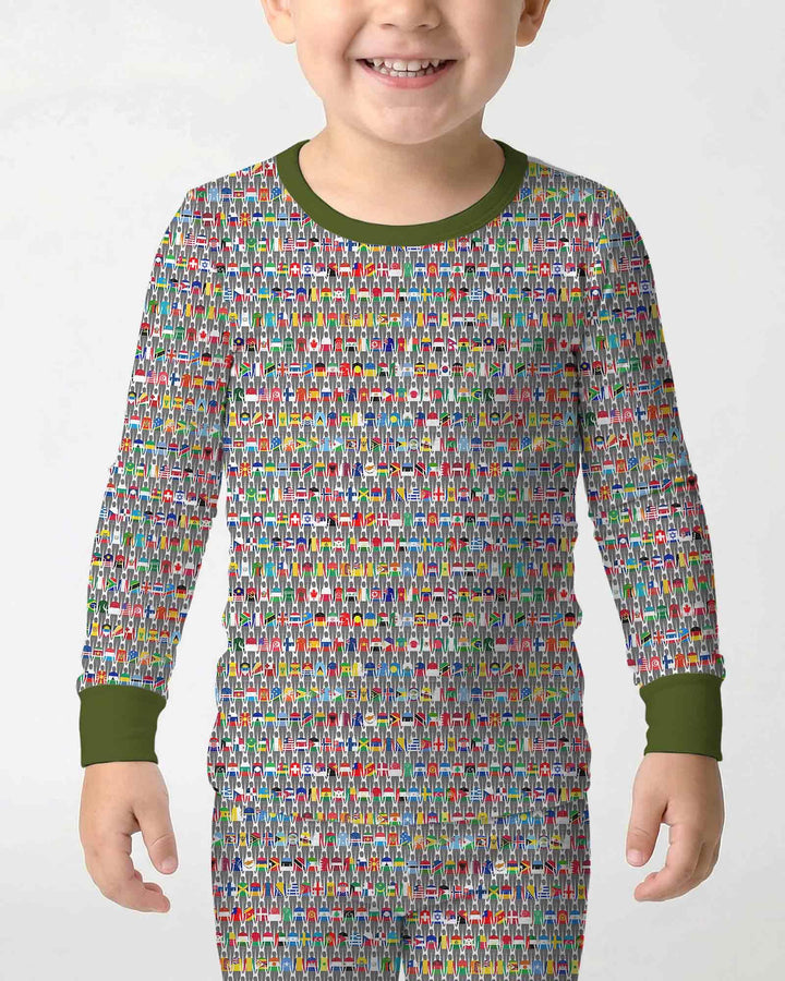 Around The World Bamboo Two Piece Long Sleeve Pajama Set