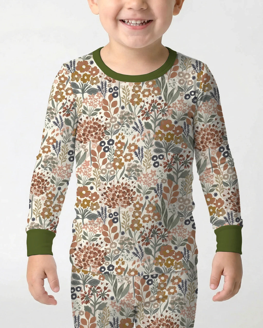 Autumn Meadow Botanicals Bamboo Two Piece Long Sleeve Pajama Set