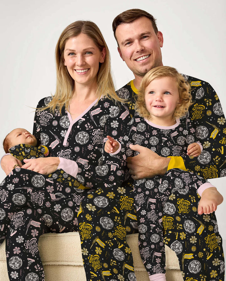 Disco New Years Eve Bamboo Two Piece Short Sleeve Pajama Set