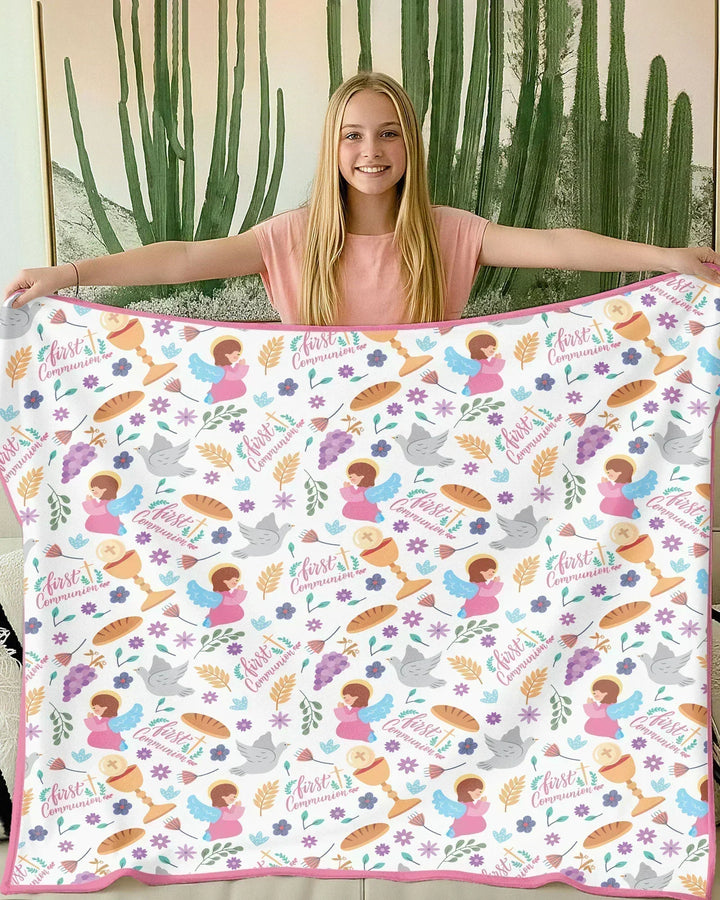 First Communion Bamboo Blanket