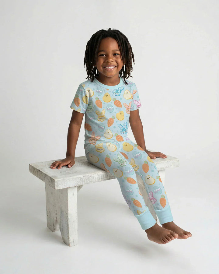 Easter Christian Bunny Bamboo Two Piece Short Sleeve Pajama Set