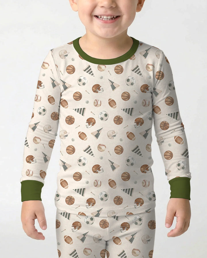 Little League Bamboo Two Piece Long Sleeve Pajama Set