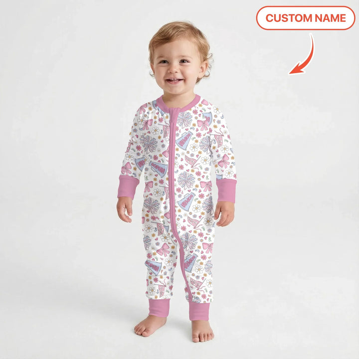 Custom Name Pastel Cheerleader Bamboo Convertible Zippy
