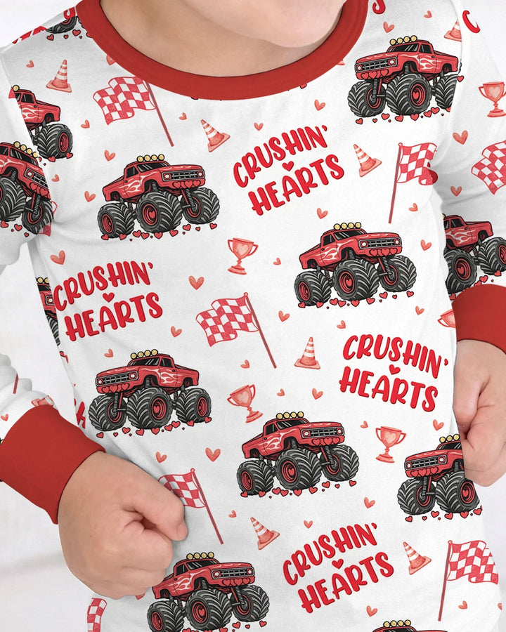 Crushin Hearts Bamboo Two Piece Long Sleeve Pajama Set