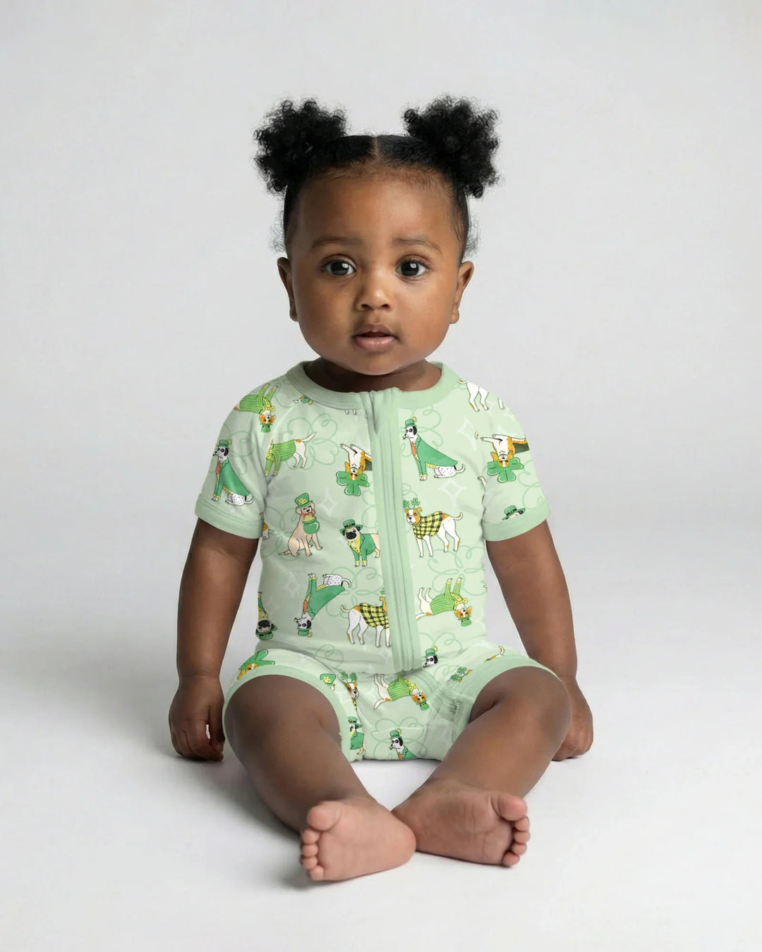 St. Patrick's Day Puppies Bamboo Shorty Zippy