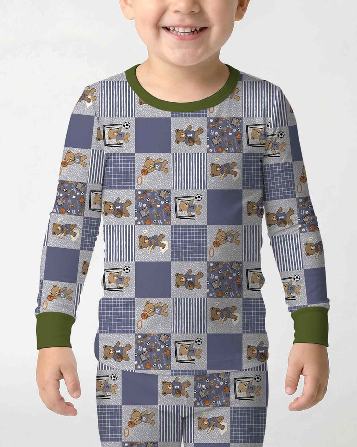 Game Day Teddy Bamboo Two Piece Long Sleeve Pajama Set