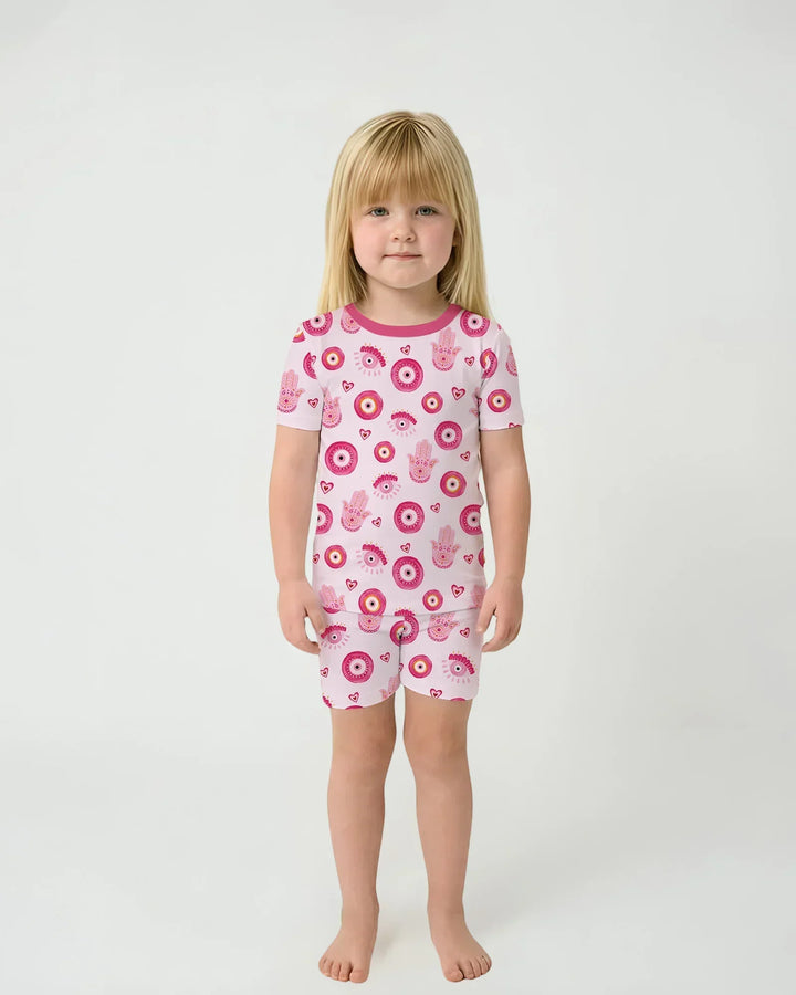Mini Mystic Family Matching Bamboo Two Piece Short Sleeve Shorts Pajama Set