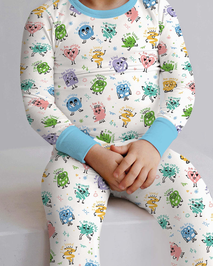 Positive Affirmations Bamboo Two Piece Long Sleeve Pajama Set