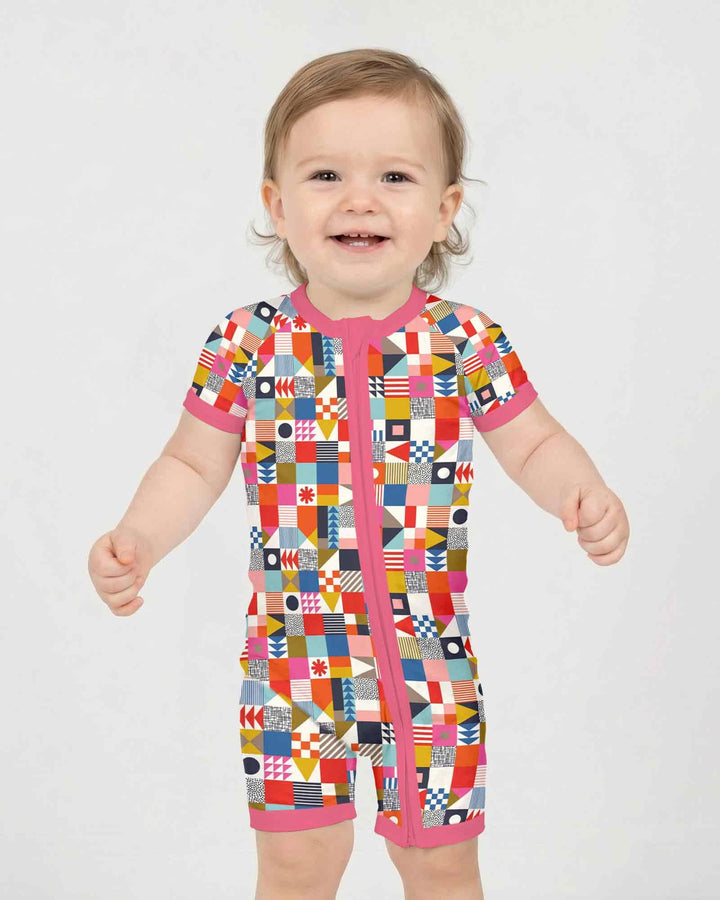 Playful Shapes Bamboo Shorty Zippy