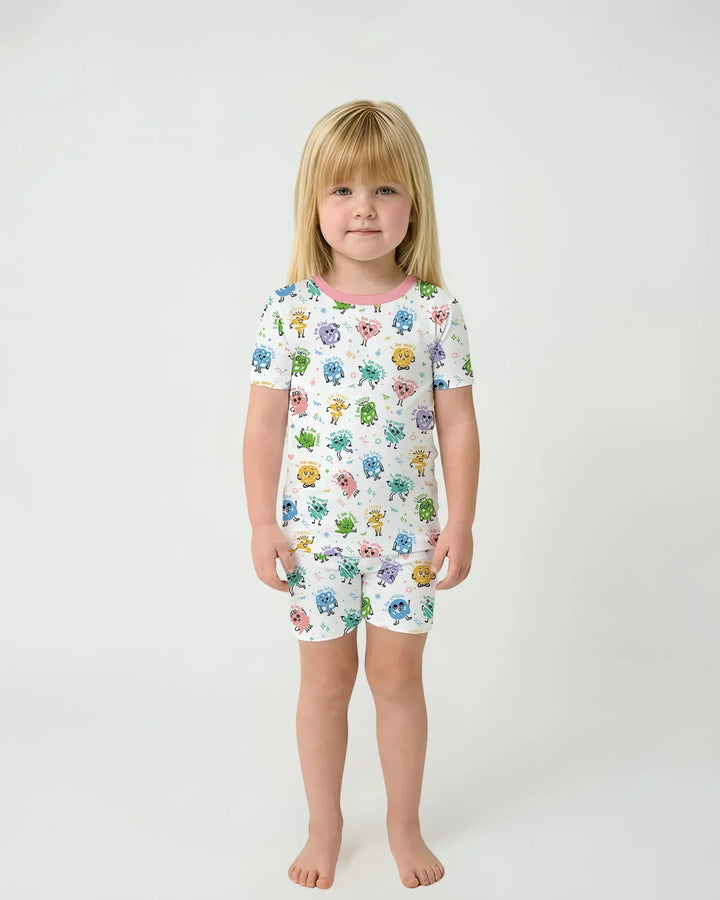 Positive Affirmations Bamboo Two Piece Short Sleeve Shorts Pajama Set