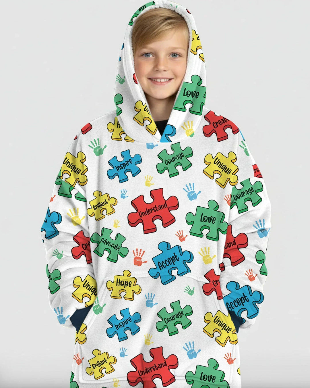 Puzzle You Are Wearable Bamboo Blanket Hoodie