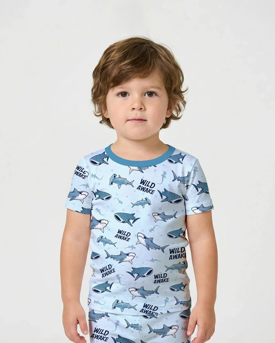 Wide Awake Matching Daddy & Me Bamboo Two Piece Short Sleeve Shorts Pajama Set