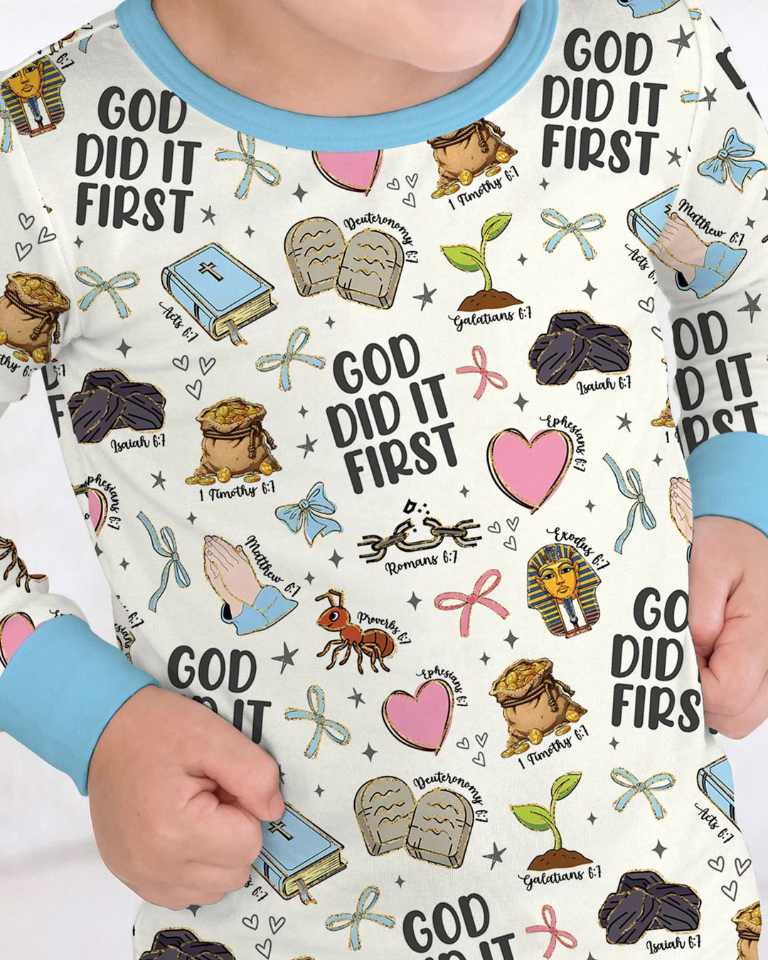 God Did It First Bamboo Two Piece Long Sleeve Pajama Set