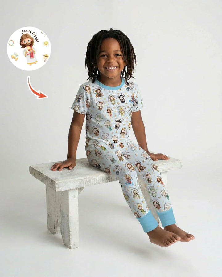 Little Saints Bamboo Two Piece Short Sleeve Pajama Set