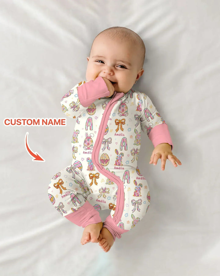 Happy Easter Custom Name Bamboo Convertible Zippy