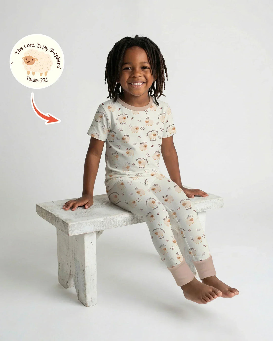 The Lord Is My Shepherd Baby Bamboo Two Piece Short Sleeve Pajama Set
