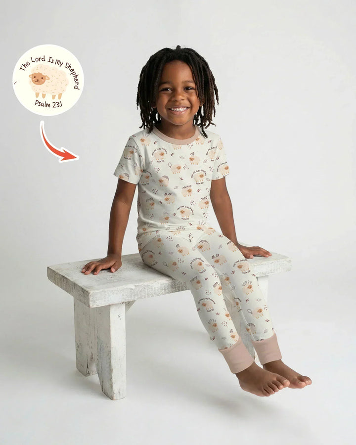 The Lord Is My Shepherd Baby Bamboo Two Piece Short Sleeve Pajama Set