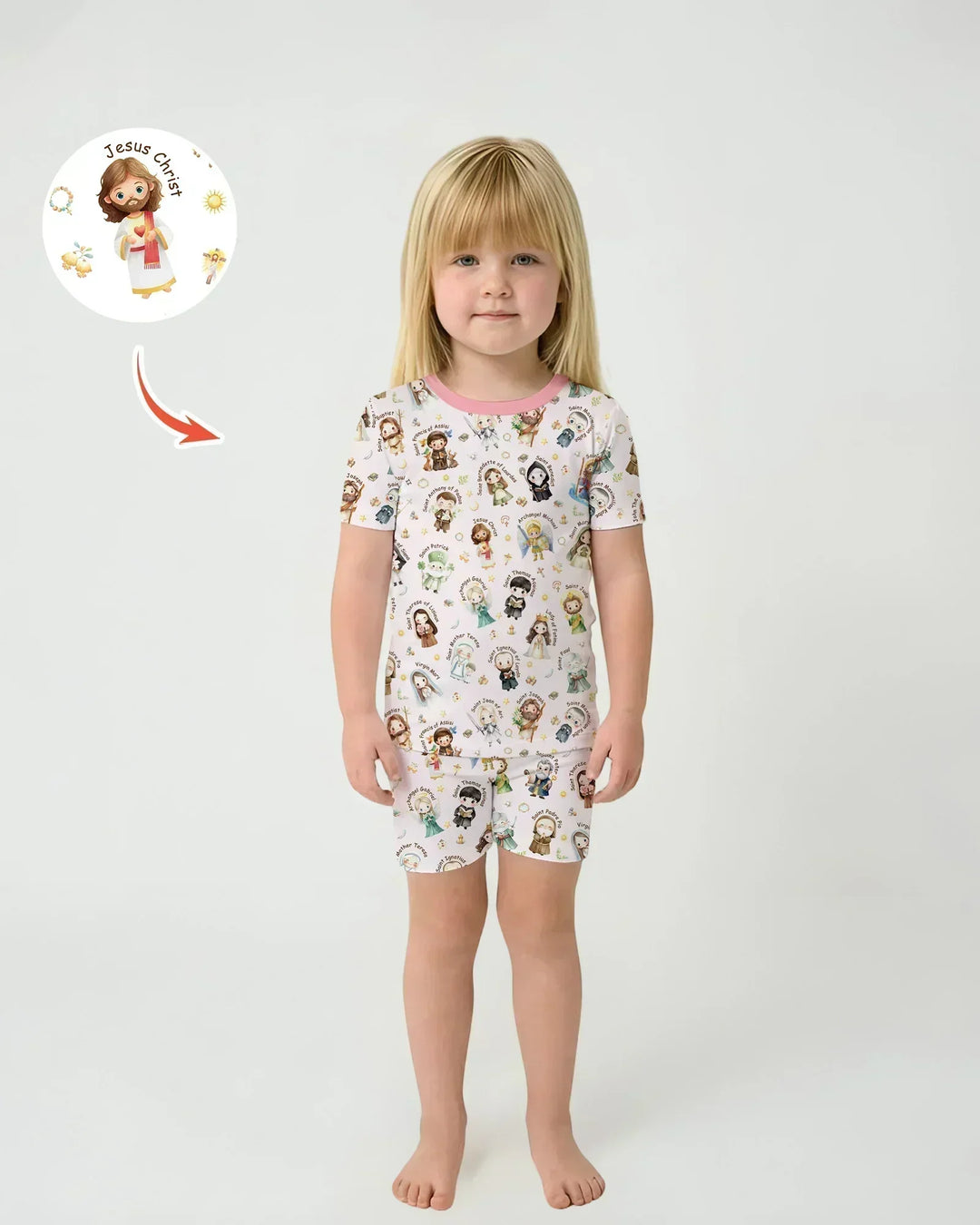Little Saints Bamboo Two Piece Short Sleeve Shorts Pajama Set