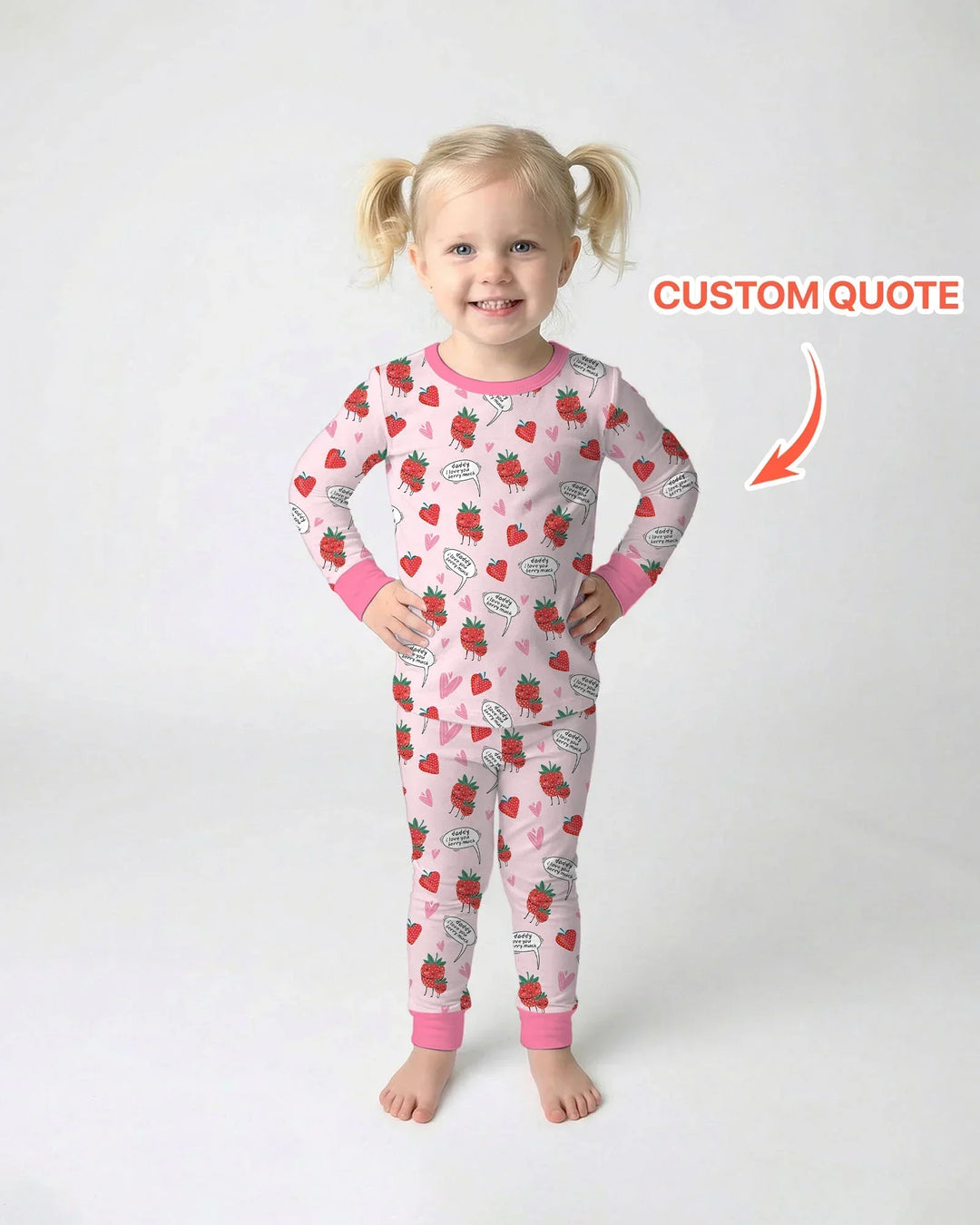 I love you berry much Bamboo Two Piece Long Sleeve Pajama Set