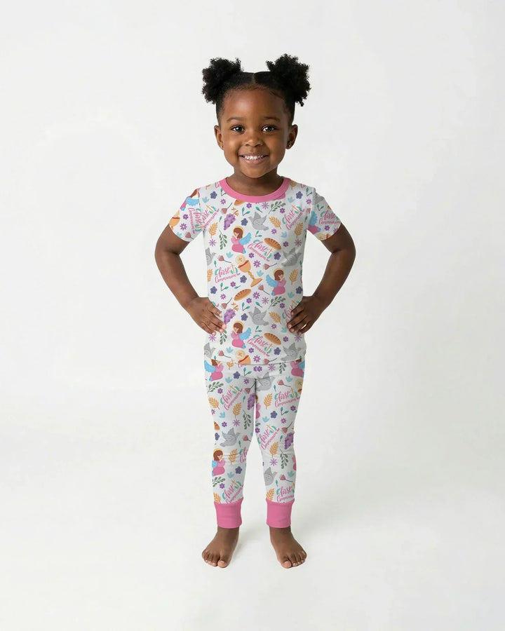 First Communion Bamboo Two Piece Short Sleeve Pajama Set