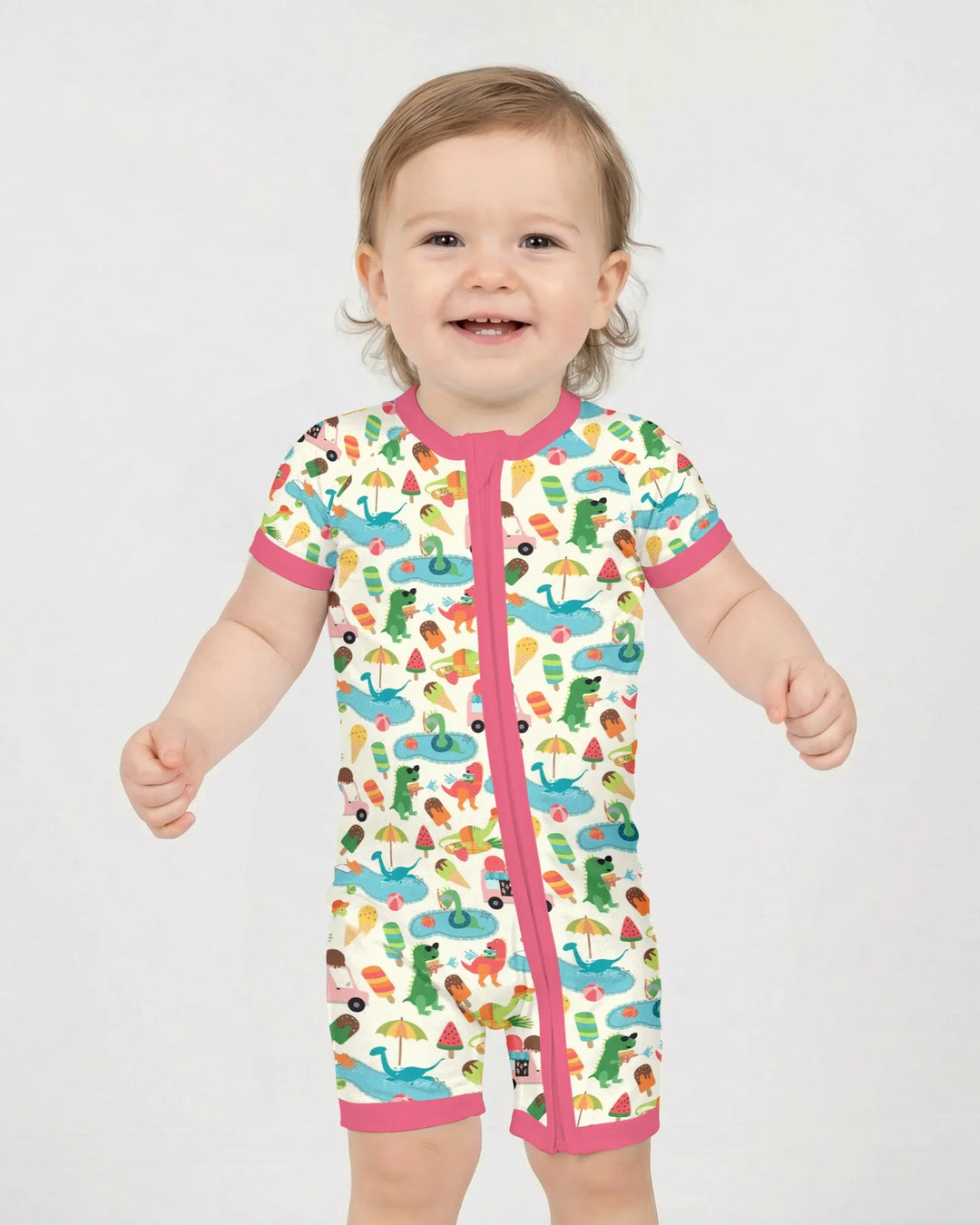 Dino Summer Splash Bamboo Shorty Zippy